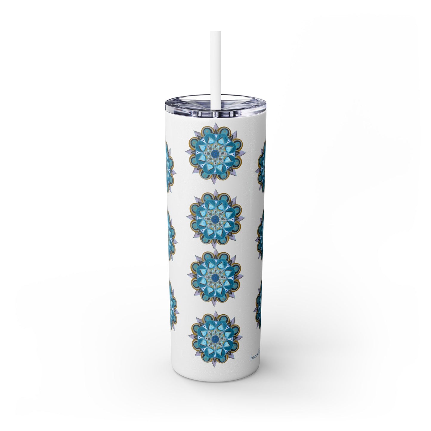 3 Chakras by breathemovedivine Skinny Tumbler with Straw | 20oz Travel Mug