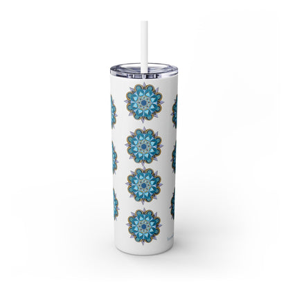 3 Chakras by breathemovedivine Skinny Tumbler with Straw | 20oz Travel Mug