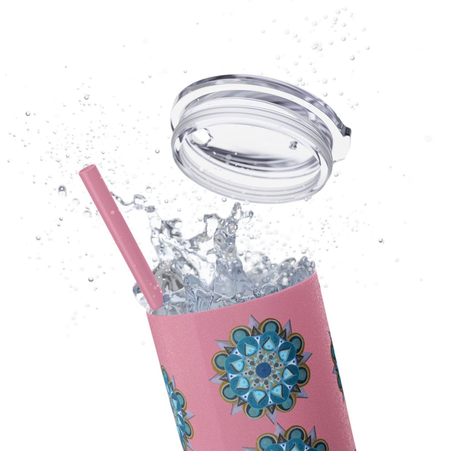 3 Chakras by breathemovedivine Skinny Tumbler with Straw | 20oz Travel Mug