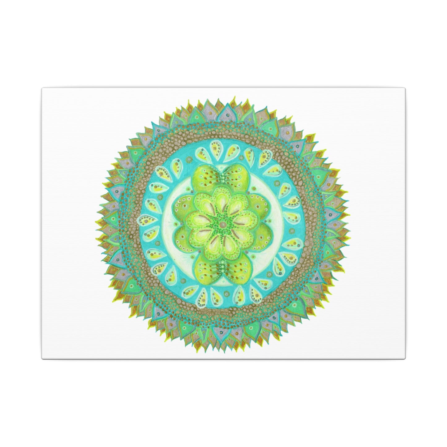 Heart Flame by breathemovedivine Meditative Mandala Canvas Art - Stretched Wall Decor