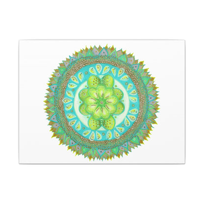Heart Flame by breathemovedivine Meditative Mandala Canvas Art - Stretched Wall Decor