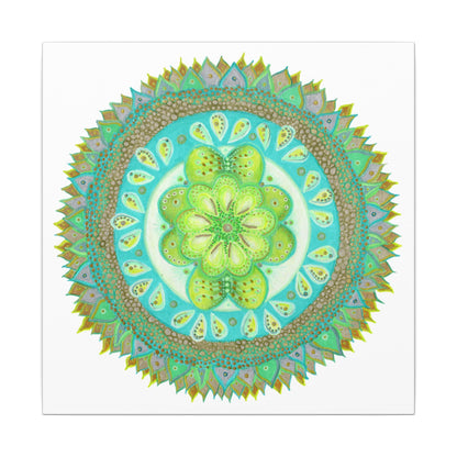 Heart Flame by breathemovedivine Meditative Mandala Canvas Art - Stretched Wall Decor