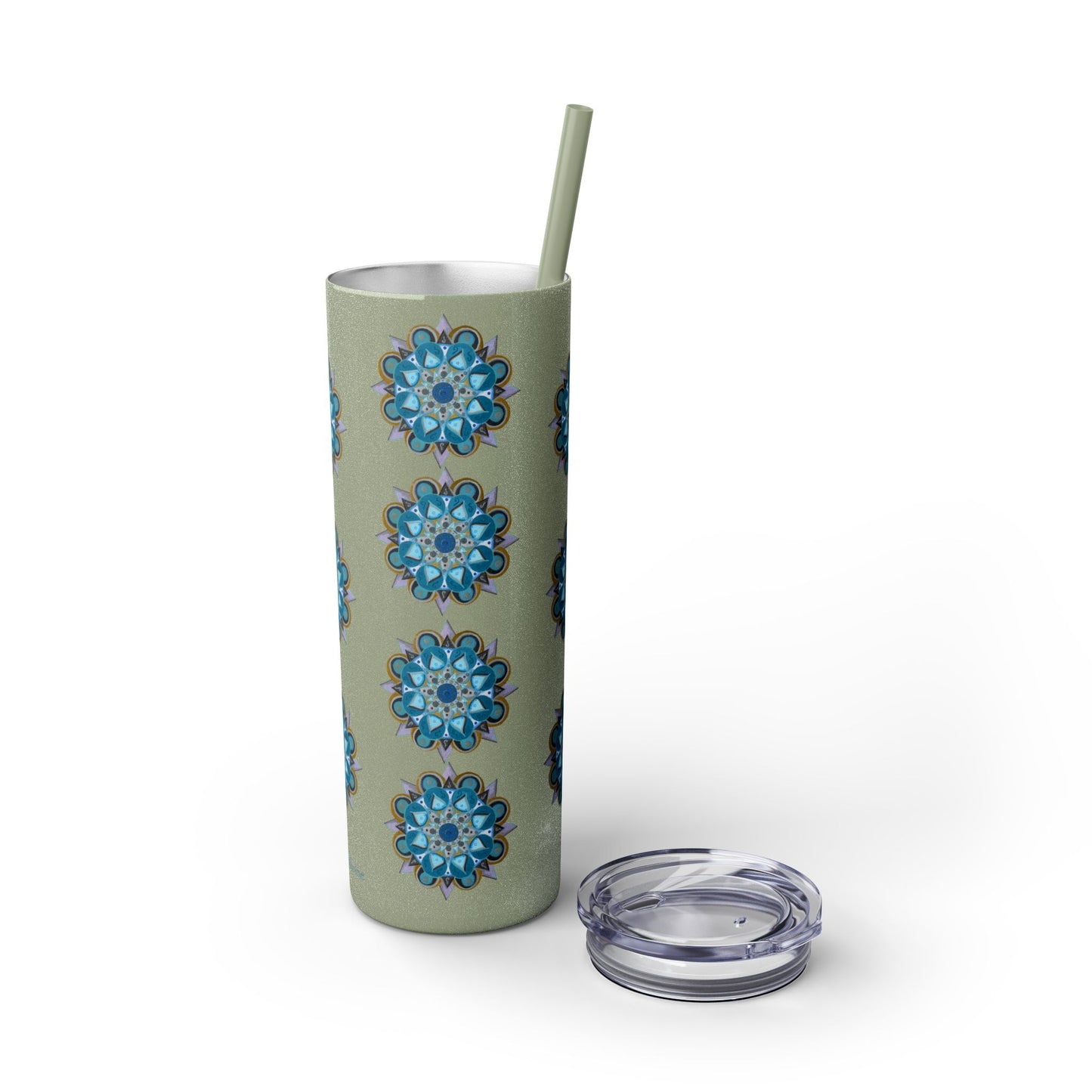 3 Chakras by breathemovedivine Skinny Tumbler with Straw | 20oz Travel Mug