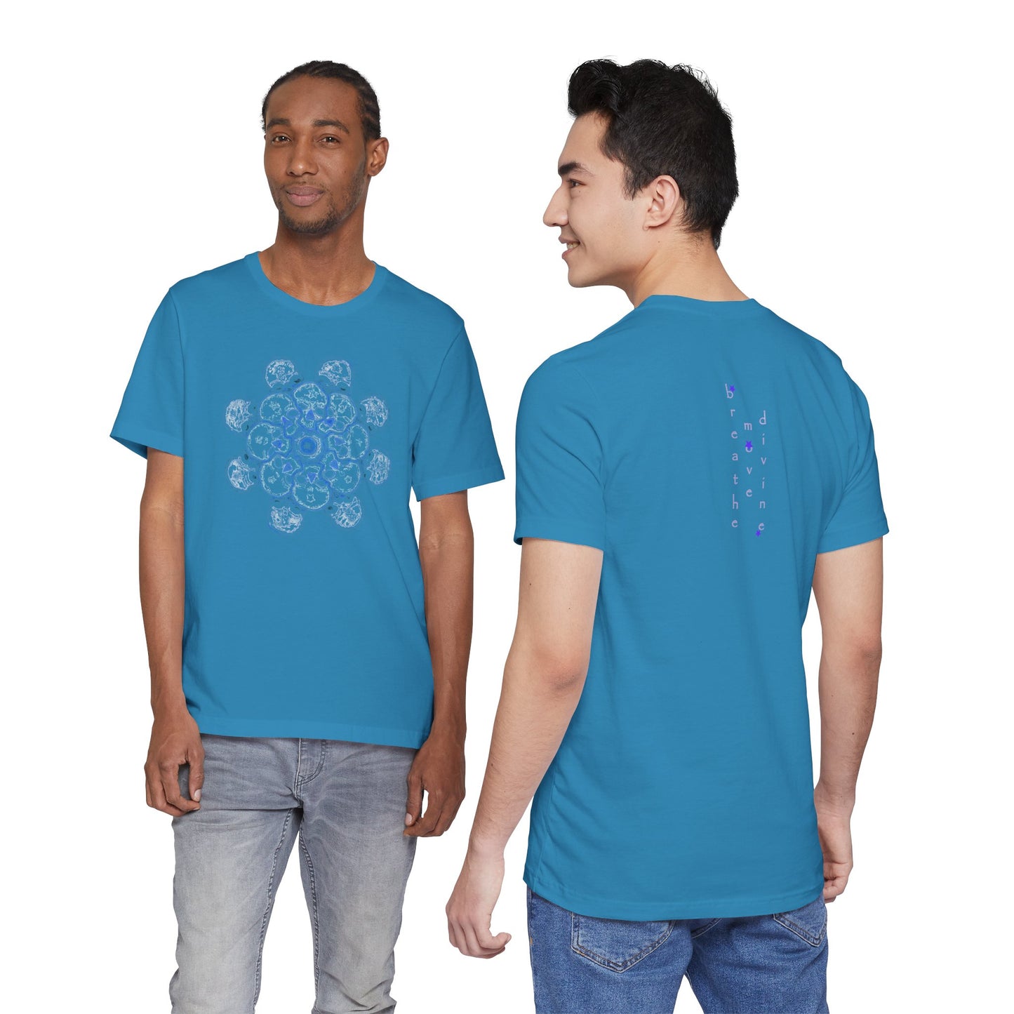 Flowers for Me by breathemovedivine Vibrant Mandala Unisex Jersey Short Sleeve Tee - Bohemian Vibes