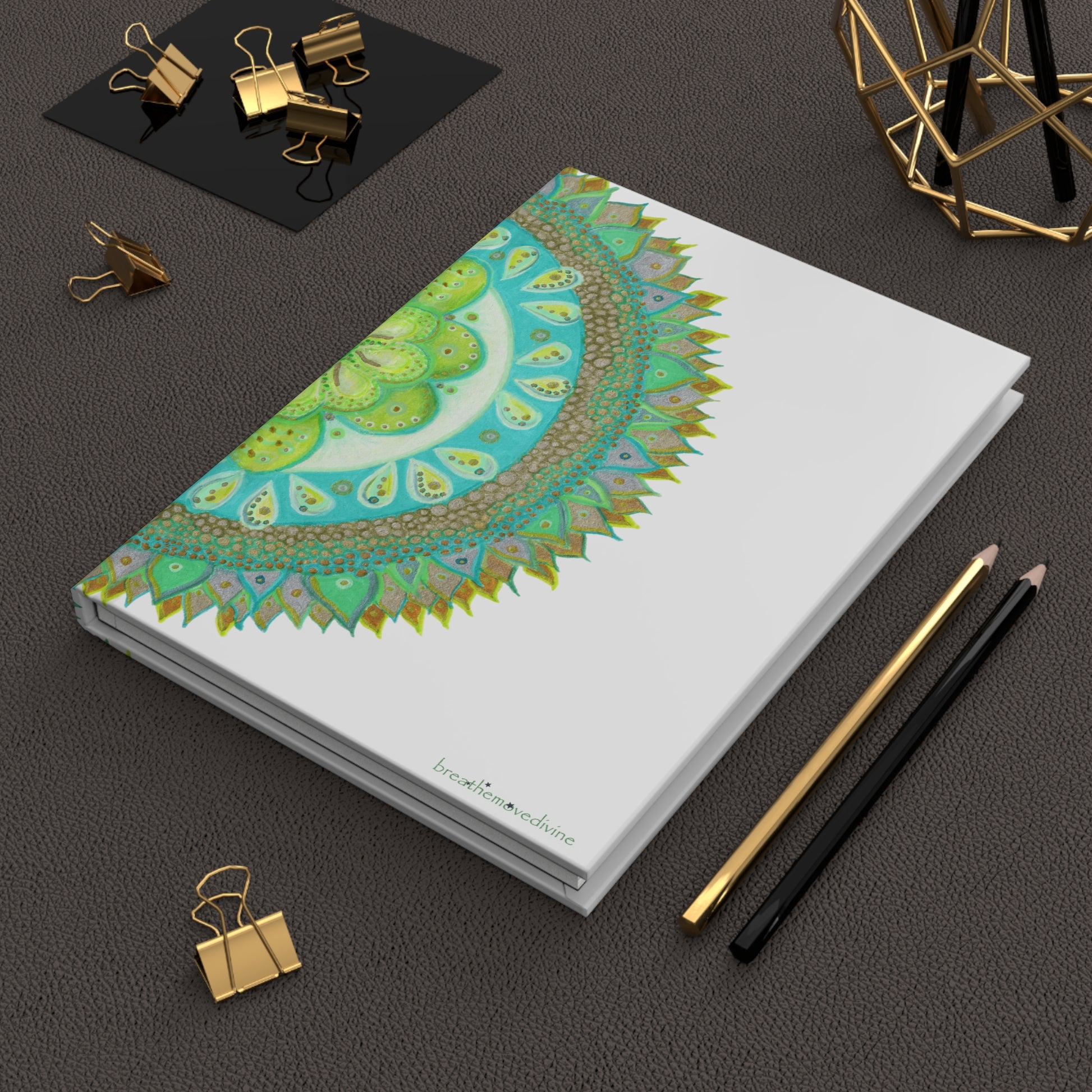 Heart Flame Medallion Hardcover Journal for Creative Minds, Writing Inspiration, Gift for Artists, Daily Planner -  17.10 in your office