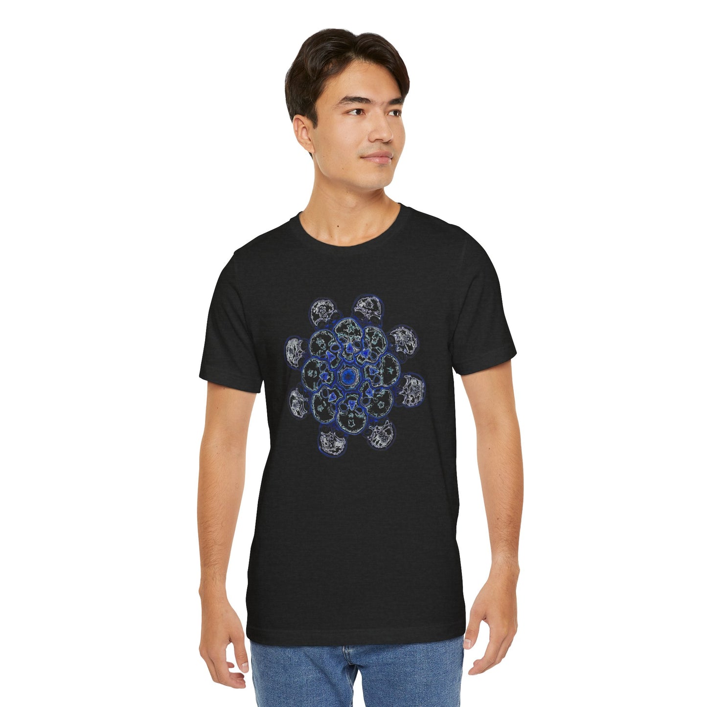 Flowers for Me by breathemovedivine Vibrant Mandala Unisex Jersey Short Sleeve Tee - Bohemian Vibes