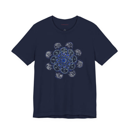 Flowers for Me by breathemovedivine Vibrant Mandala Unisex Jersey Short Sleeve Tee - Bohemian Vibes