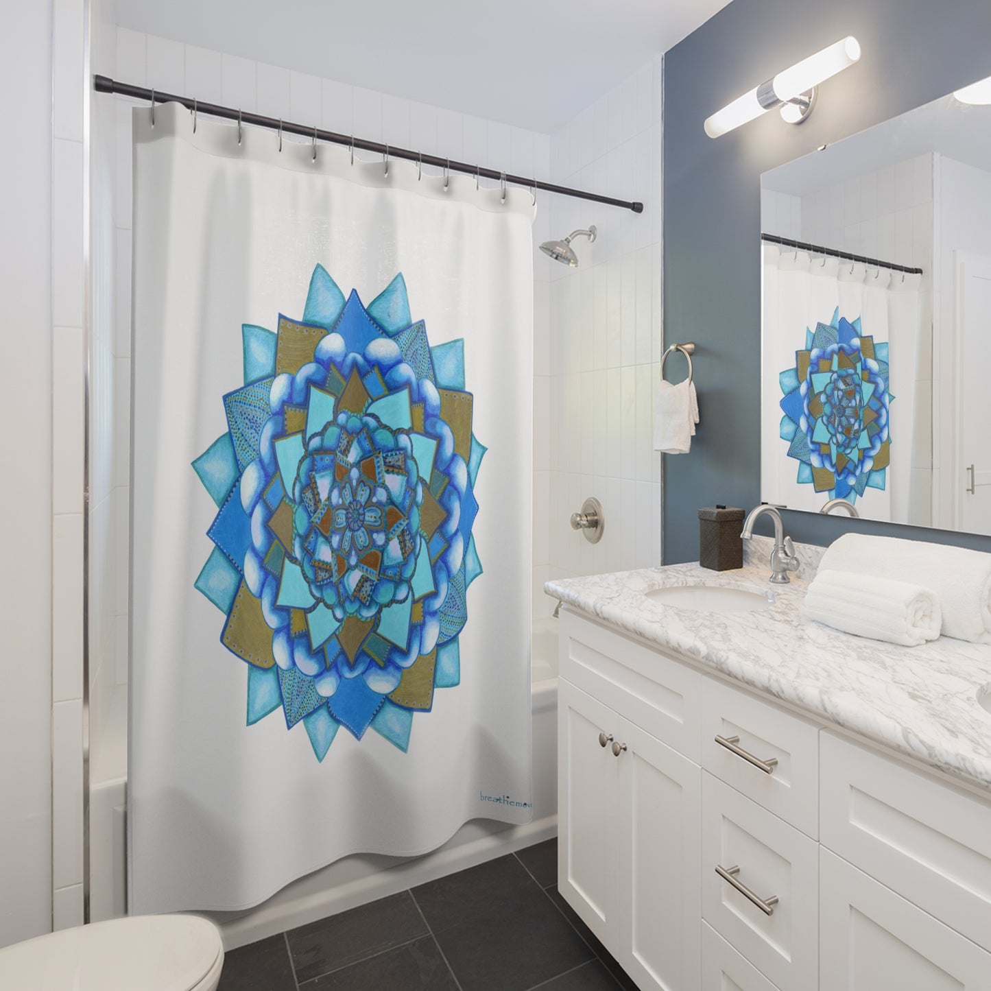 Voice by breathemovedivine Medallion Shower Curtain