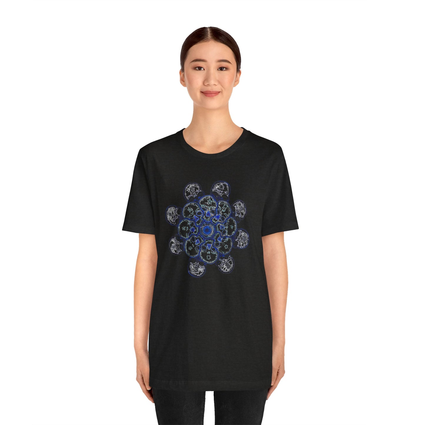 Flowers for Me by breathemovedivine Vibrant Mandala Unisex Jersey Short Sleeve Tee - Bohemian Vibes