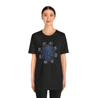 Flowers for Me by breathemovedivine Vibrant Mandala Unisex Jersey Short Sleeve Tee - Bohemian Vibes