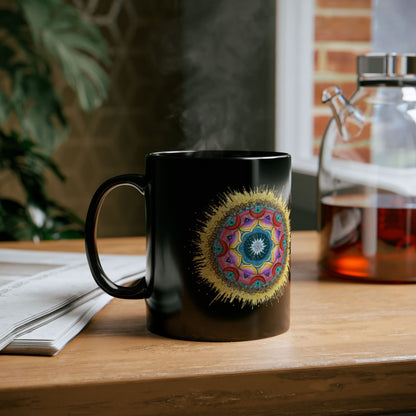 7 Chakras by breathemovedivine Premium Black Mug