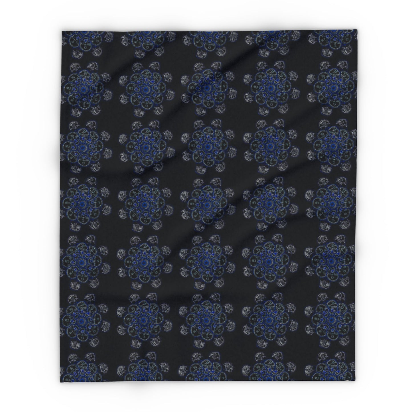 Flowers for Me Cozy Arctic Fleece Blanket | Live to Snuggle in Black
