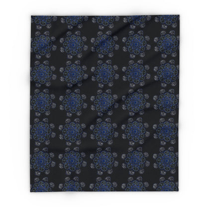 Flowers for Me Cozy Arctic Fleece Blanket | Live to Snuggle in Black