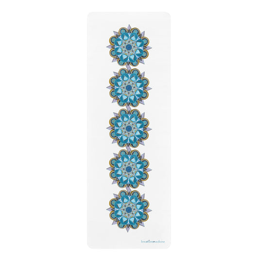 3 Chakras by breathemovedivine White Rubber Yoga Mat - Non-Slip Exercise Mat for Wellness & Mindfulness -  78.50 front
