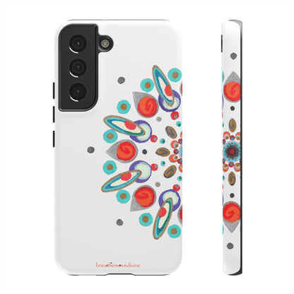 Phone case with Inner Eye breathemovedivine design on a white background