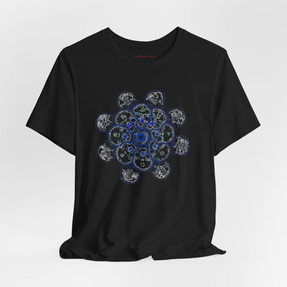 Flowers for Me by breathemovedivine Vibrant Mandala Unisex Jersey Short Sleeve Tee - Bohemian Vibes