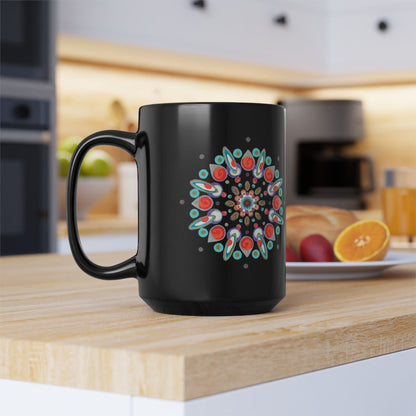 Inner Eye by breathemovedivine Premium Black Mug with Mandala Design - Perfect for Gifts and Daily Use