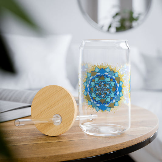 Voice Halo by breathemovedivine Colorful Mandala Sipper Glass - 16oz Eco-Friendly Drinkware