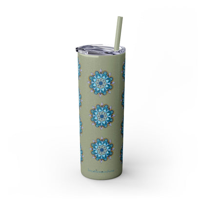 3 Chakras by breathemovedivine Skinny Tumbler with Straw | 20oz Travel Mug