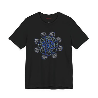 Flowers for Me by breathemovedivine Vibrant Mandala Unisex Jersey Short Sleeve Tee - Bohemian Vibes