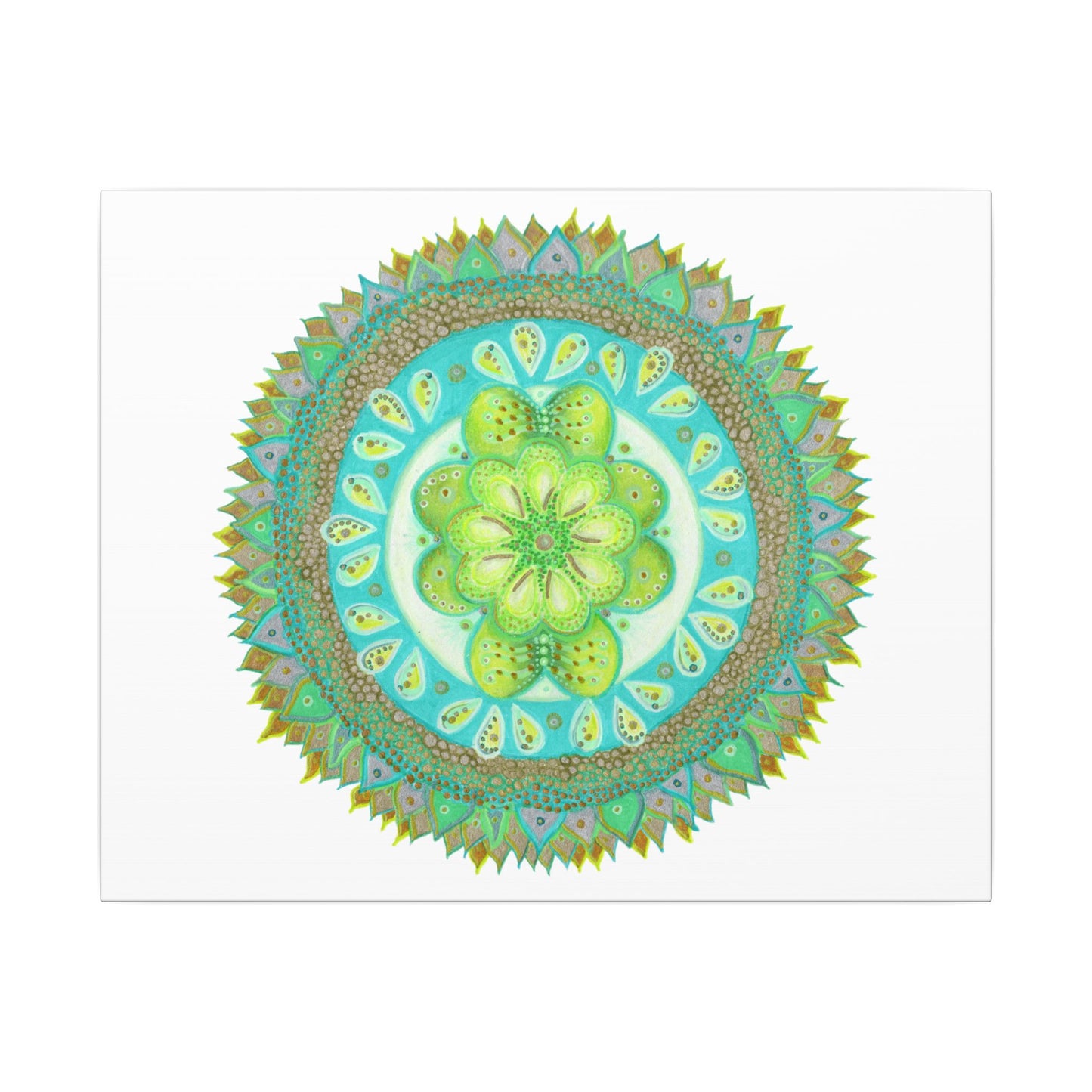Heart Flame by breathemovedivine Meditative Mandala Canvas Art - Stretched Wall Decor