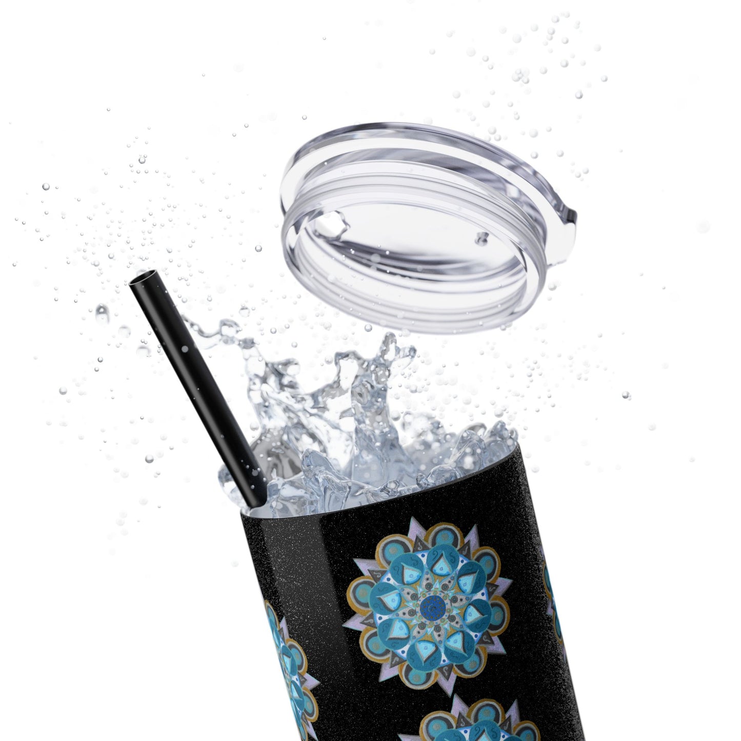 3 Chakras by breathemovedivine Skinny Tumbler with Straw | 20oz Travel Mug