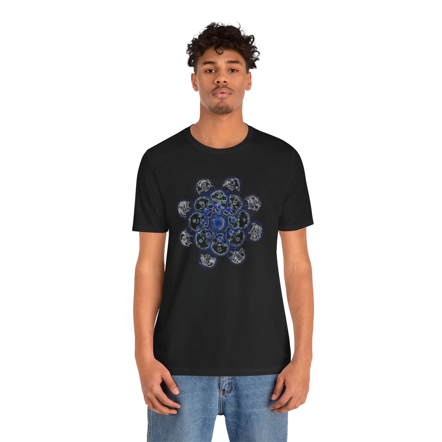 Flowers for Me by breathemovedivine Vibrant Mandala Unisex Jersey Short Sleeve Tee - Bohemian Vibes