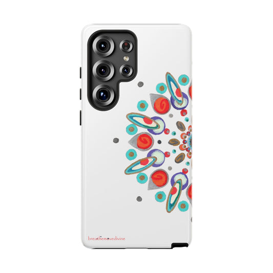 Phone case with Inner Eye breathemovedivine design on a white background