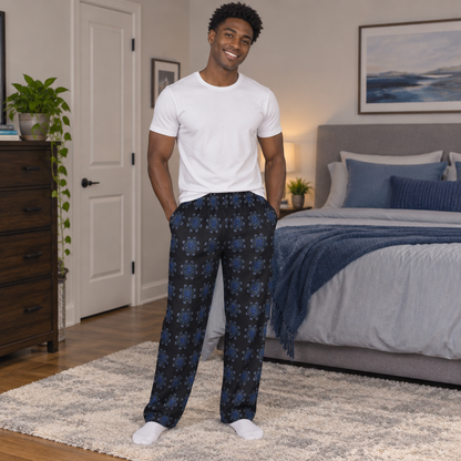 Men's Pajama Pants - Navy Geometric All-Over Print Lounge Sleepwear