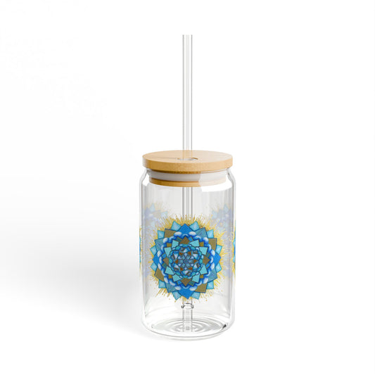 Voice Halo by breathemovedivine Colorful Mandala Sipper Glass - 16oz Eco-Friendly Drinkware
