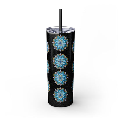3 Chakras by breathemovedivine Skinny Tumbler with Straw | 20oz Travel Mug