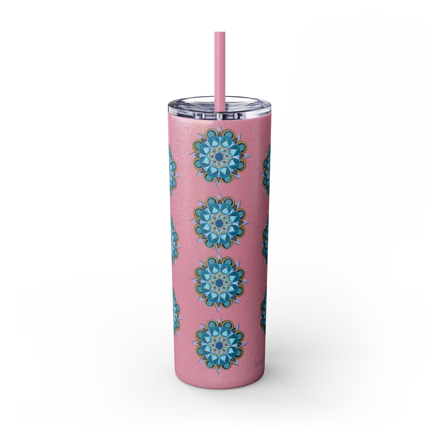 3 Chakras by breathemovedivine Skinny Tumbler with Straw | 20oz Travel Mug