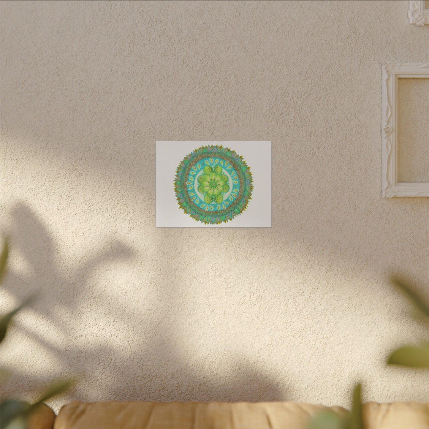 Heart Flame by breathemovedivine Meditative Mandala Canvas Art - Stretched Wall Decor