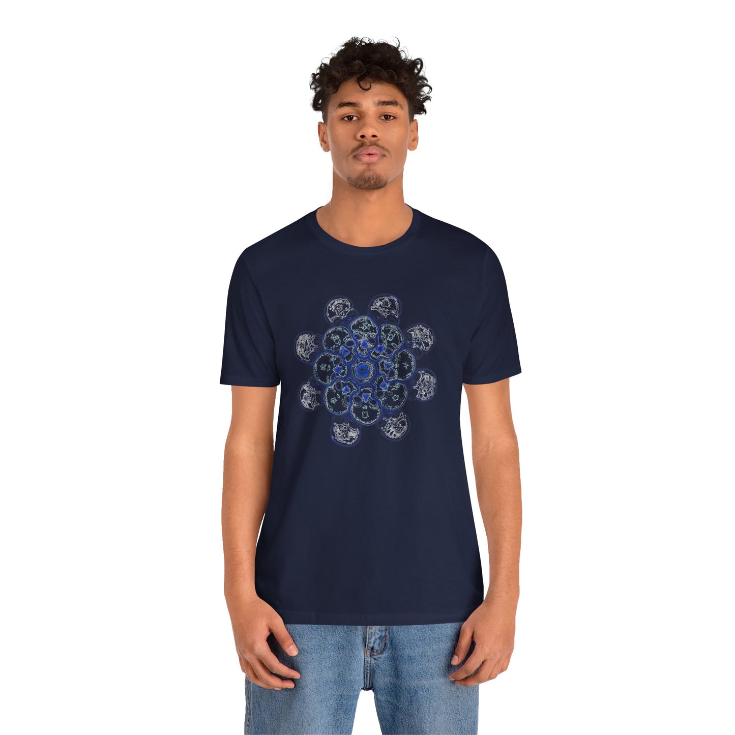 Flowers for Me by breathemovedivine Vibrant Mandala Unisex Jersey Short Sleeve Tee - Bohemian Vibes