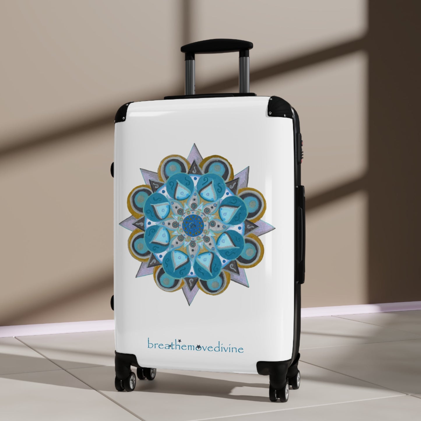 3 Chakras by breathemovedivine Colorful Mandala Suitcase - Travel with Style and Inspiration - breathemovedivine
