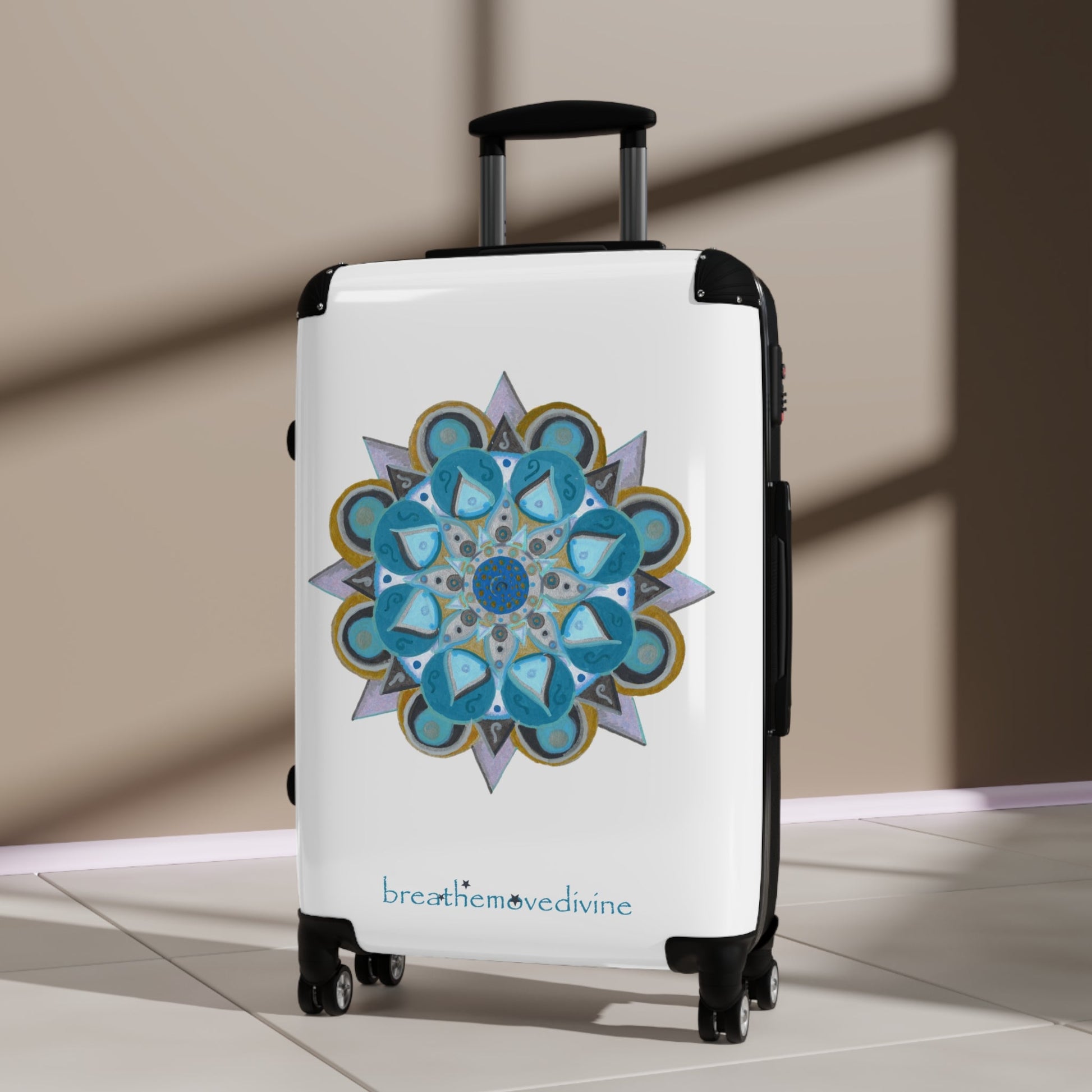 3 Chakras by breathemovedivine Colorful Mandala Suitcase - Travel with Style and Inspiration - breathemovedivine