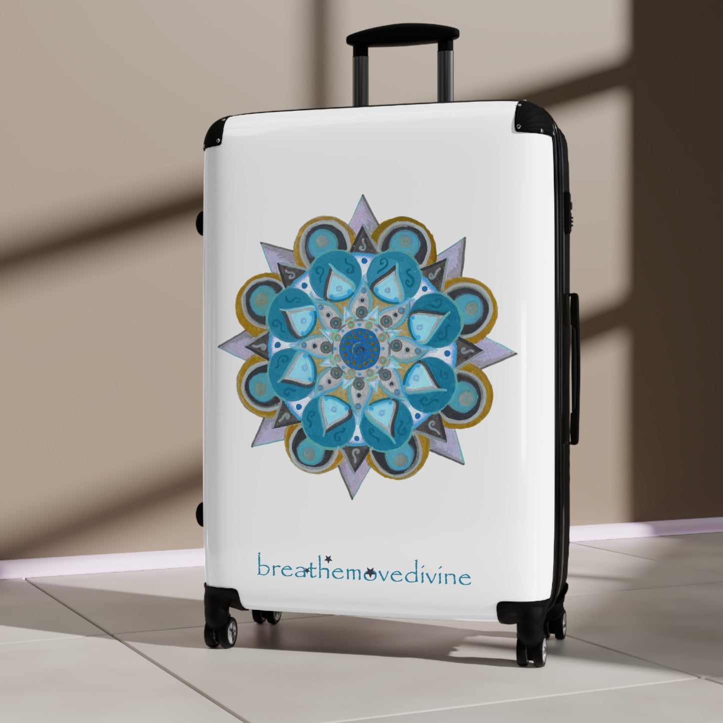 3 Chakras by breathemovedivine Colorful Mandala Suitcase - Travel with Style and Inspiration - breathemovedivine