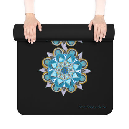 3 Chakras by breathemovedivine Rubber Yoga Mat - Non - Slip Exercise Mat for Wellness & Mindfulness - breathemovedivine