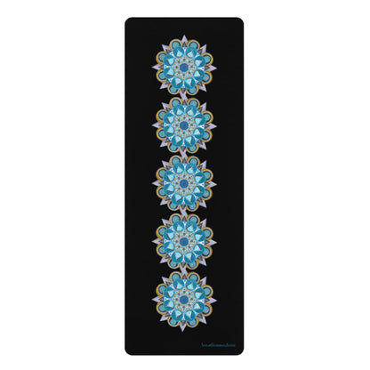 3 Chakras by breathemovedivine Rubber Yoga Mat - Non - Slip Exercise Mat for Wellness & Mindfulness - breathemovedivine