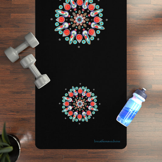 Inner Eye by breathemovedivine  Yoga Mat - Non-Slip Exercise Mat for Wellness & Mindfulness -  78.50 lifestyle with weights and a water bottled