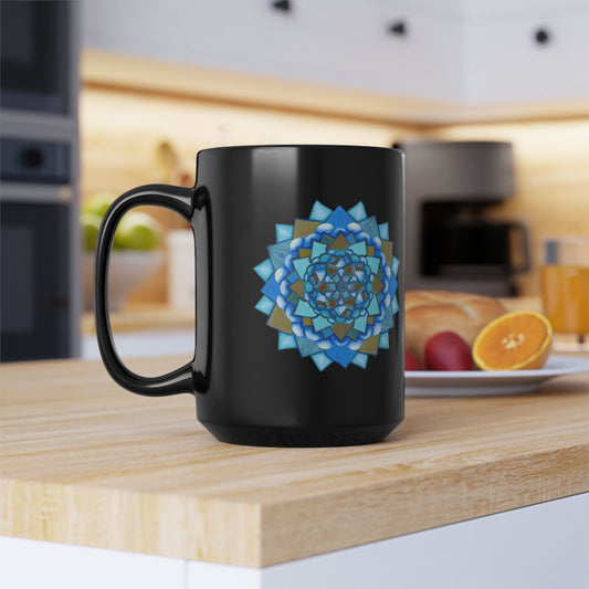 Voice by breathemovedivine Premium Black Mug with Mandala Design