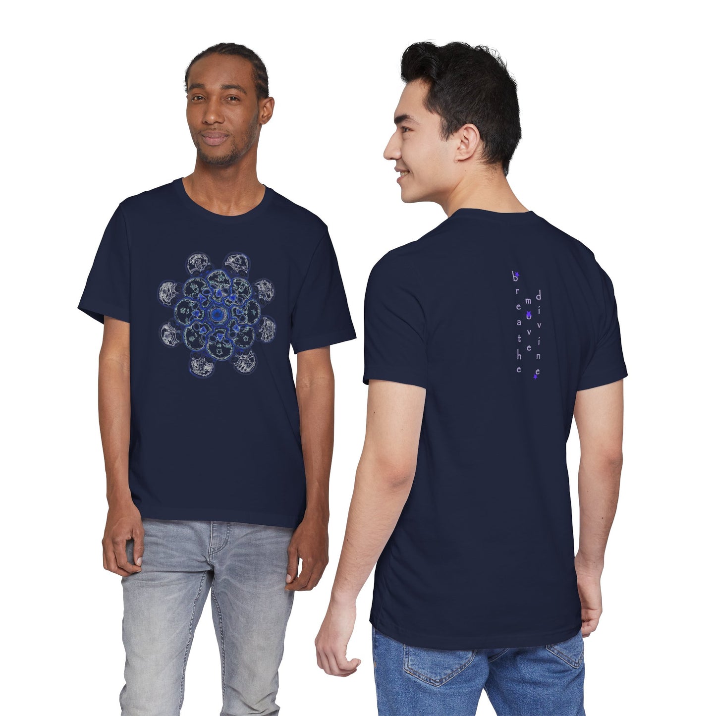 Flowers for Me by breathemovedivine Vibrant Mandala Unisex Jersey Short Sleeve Tee - Bohemian Vibes