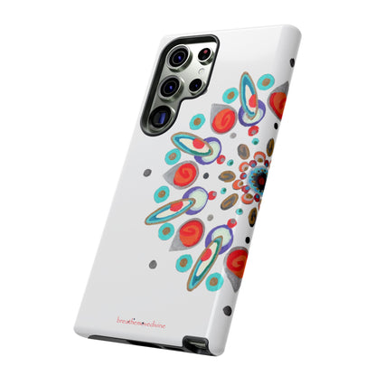 Phone case with Inner Eye breathemovedivine design on a white background