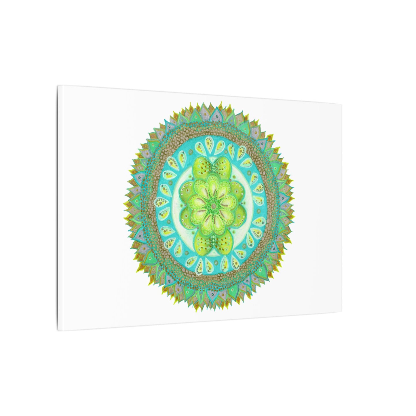 Heart Flame by breathemovedivine Meditative Mandala Canvas Art - Stretched Wall Decor