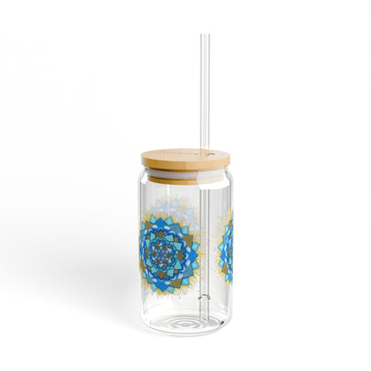 Voice Halo by breathemovedivine Colorful Mandala Sipper Glass - 16oz Eco-Friendly Drinkware