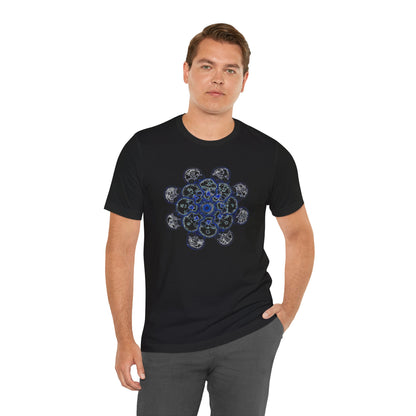 Flowers for Me by breathemovedivine Vibrant Mandala Unisex Jersey Short Sleeve Tee - Bohemian Vibes