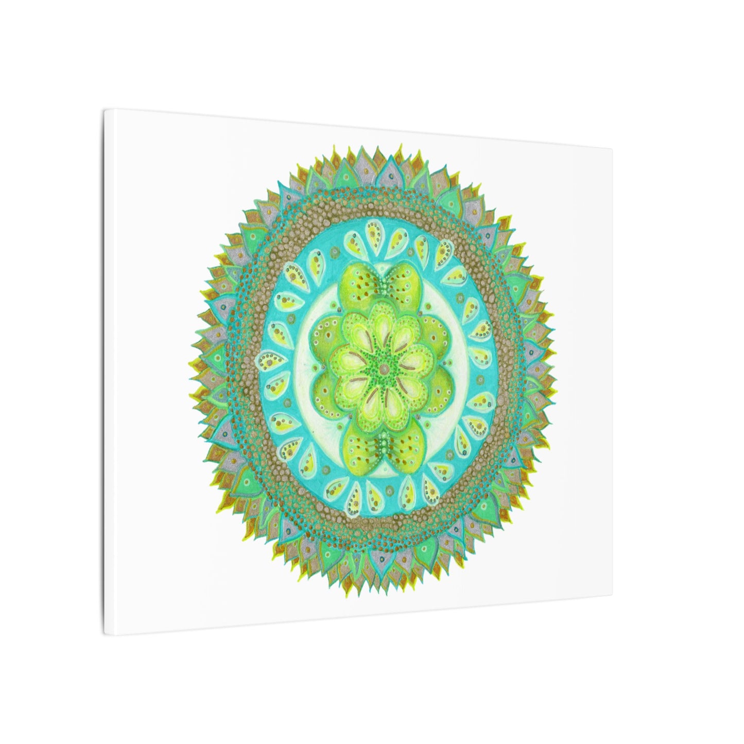 Heart Flame by breathemovedivine Meditative Mandala Canvas Art - Stretched Wall Decor
