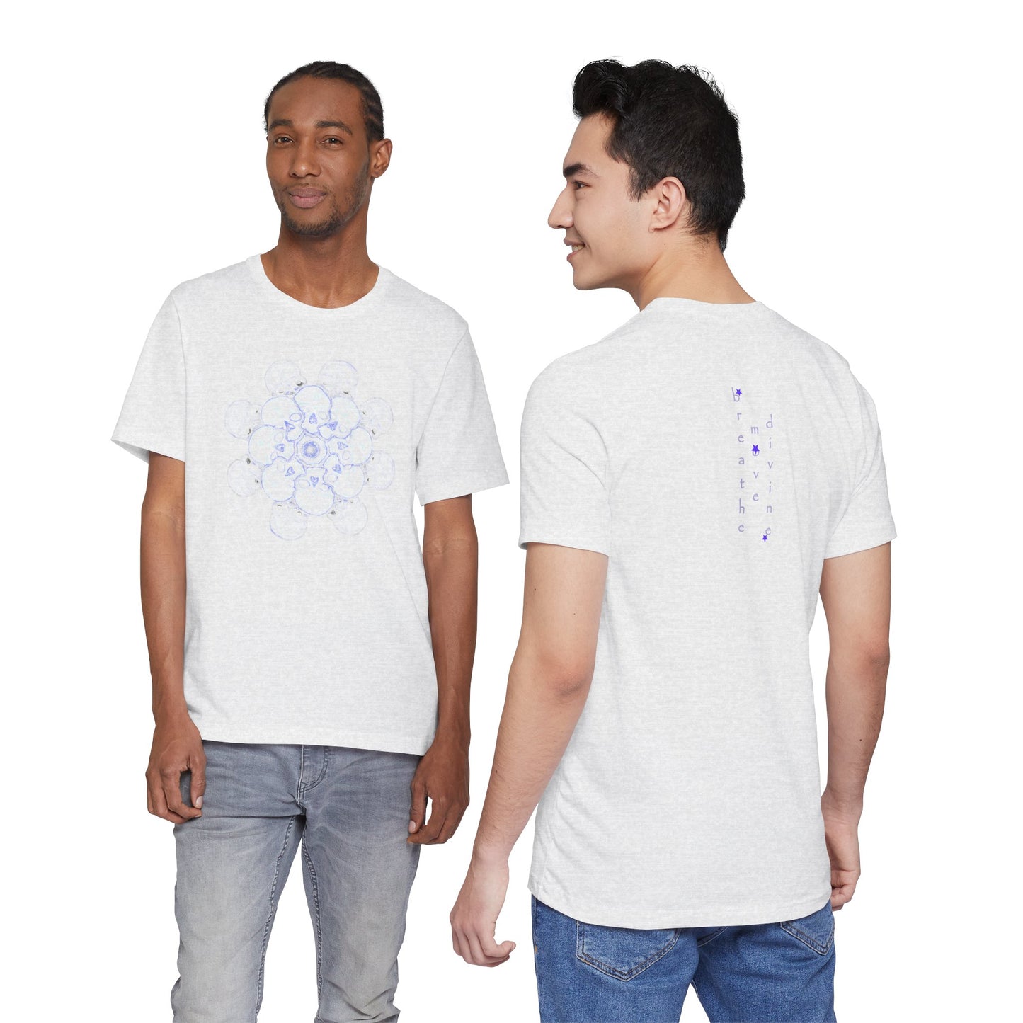 Flowers for Me by breathemovedivine Vibrant Mandala Unisex Jersey Short Sleeve Tee - Bohemian Vibes