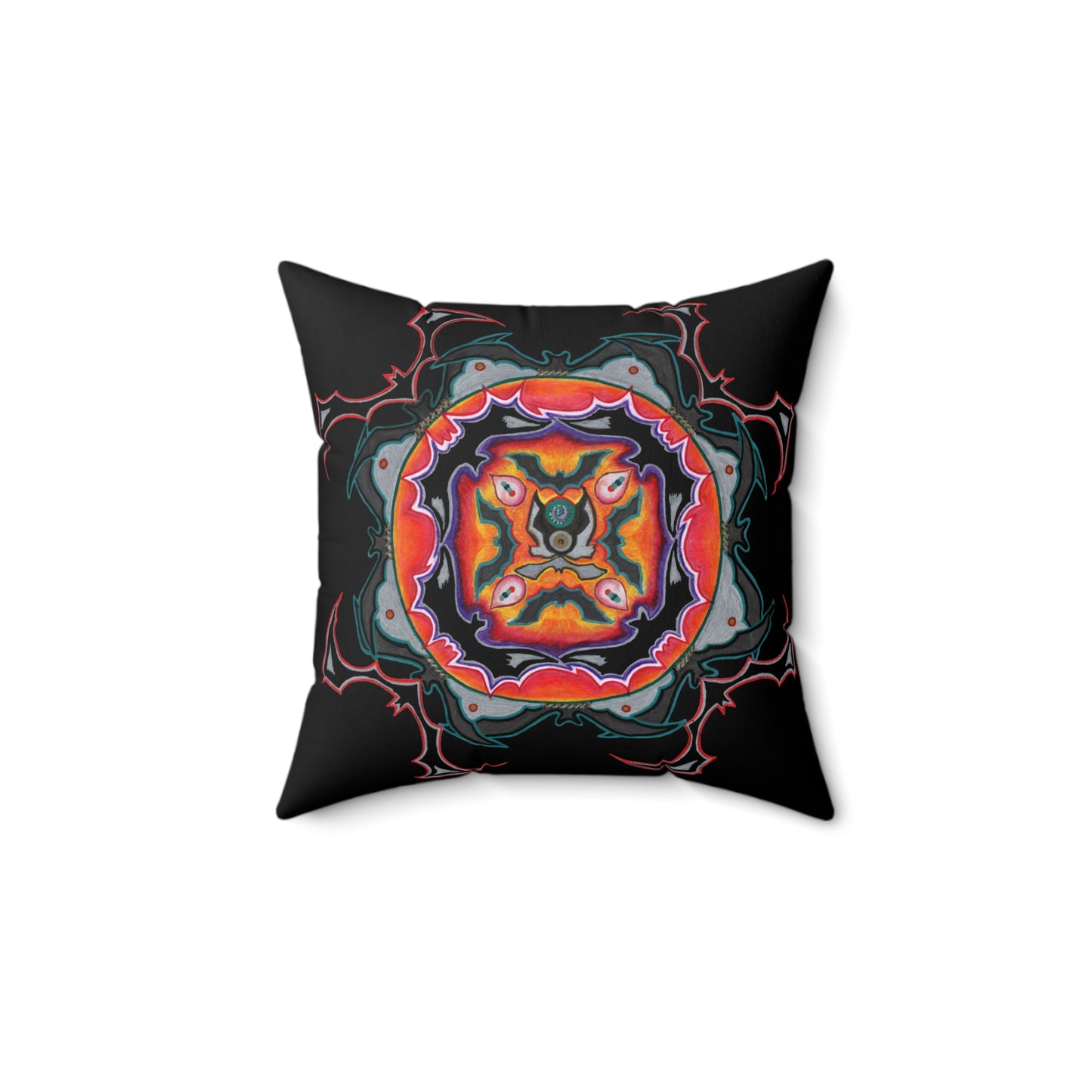 Scry by breathemovedivine Faux Suede Decorative Pillow in Black