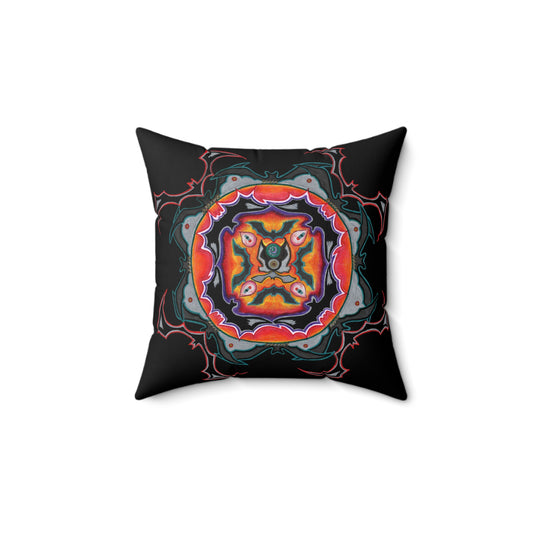 Scry by breathemovedivine Faux Suede Decorative Pillow in Black